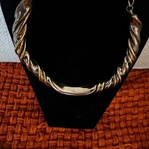 Elegant Sterling Silver and Gold Twist Necklace